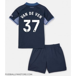 Tottenham Hotspur Micky van de Ven #37 Replik Auswärtstrikot Kinder 2023-24 Kurzarm (+ Kurze Hosen)